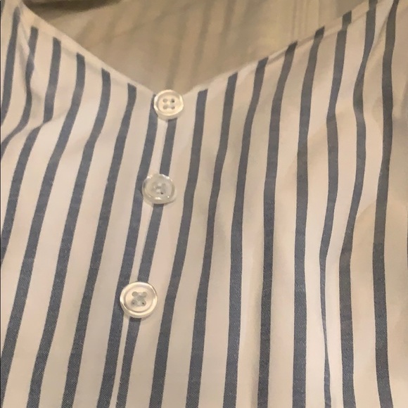 NEW Gianni Bini blue striped ruffle maxi dress - Picture 2 of 2